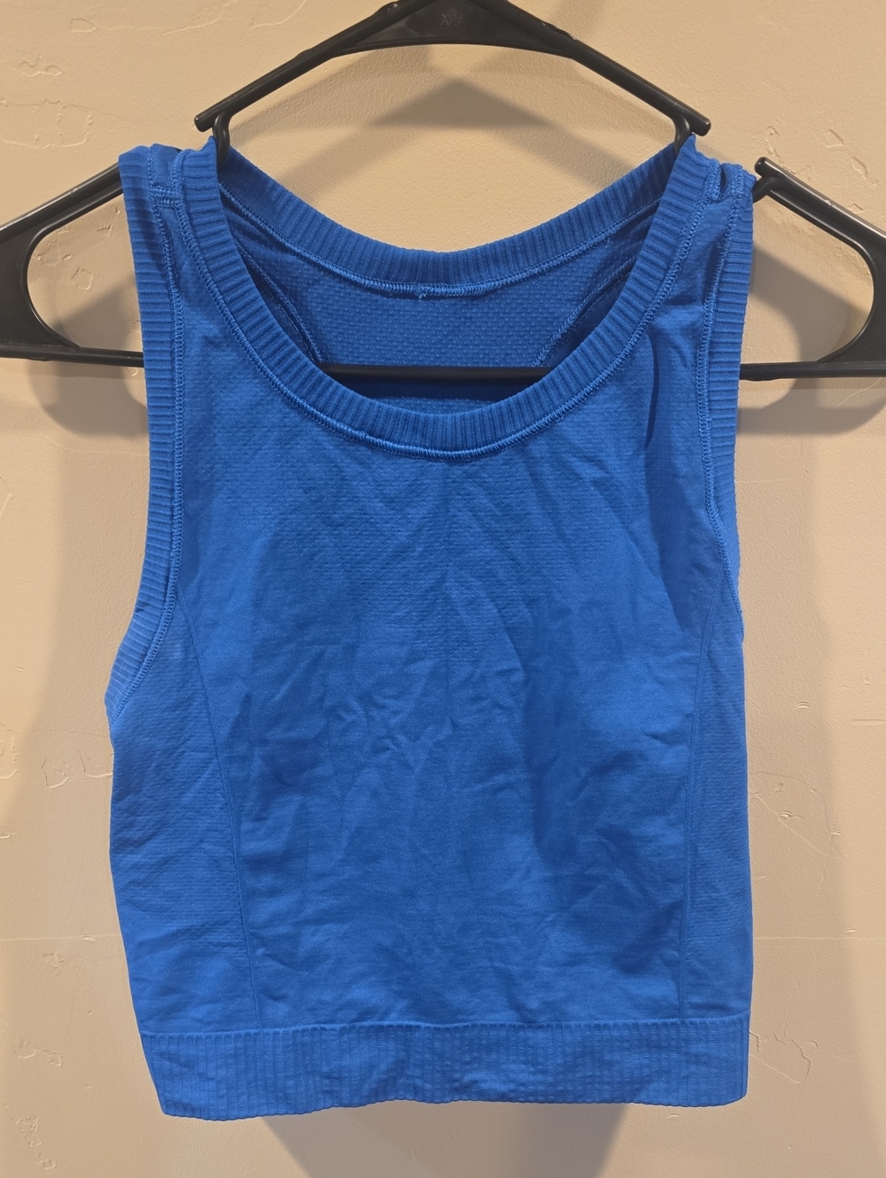 Old Navy Blue Ribbed Crop Tank Top
